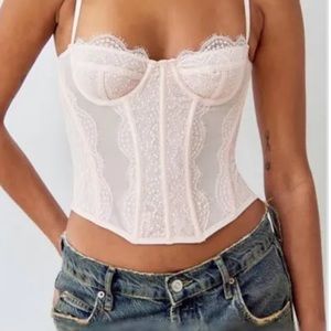 urban outfitters white corset top